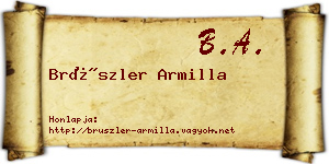 Brüszler Armilla névjegykártya